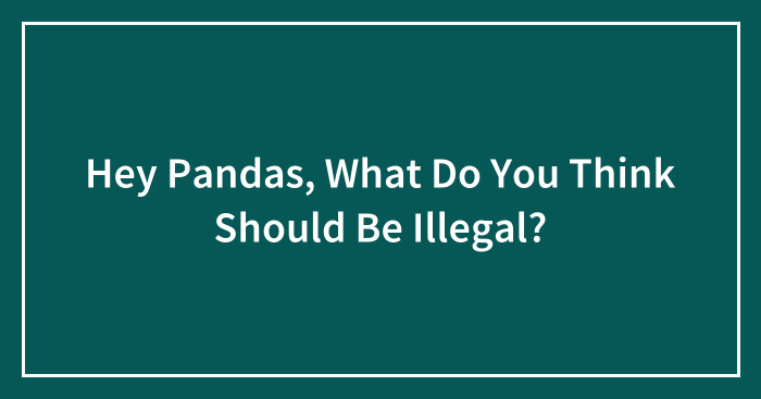 Hey Pandas, What Do You Think Should Be Illegal? (Closed)