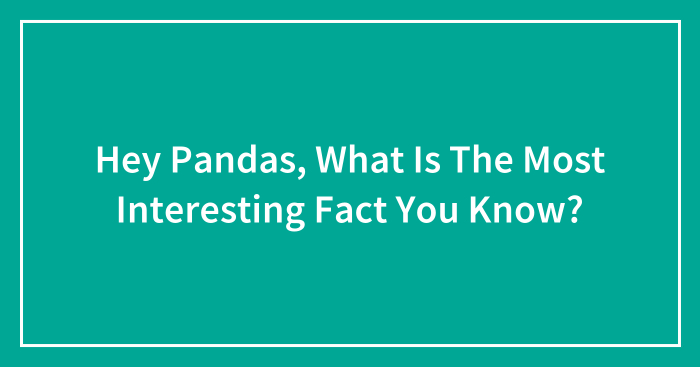 Hey Pandas, What Is The Most Interesting Fact You Know? (Closed)