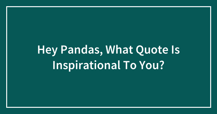 Hey Pandas, What Quote Is Inspirational To You?