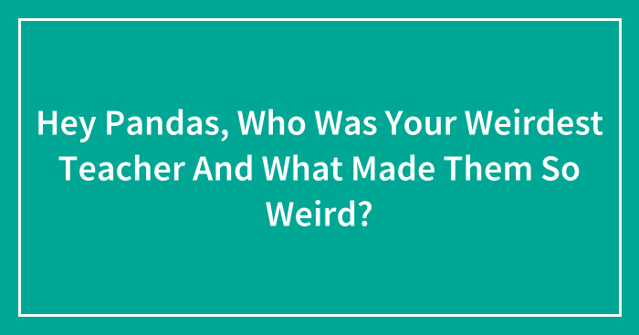 Hey Pandas, Who Was Your Weirdest Teacher And What Made Them So Weird? (Closed)