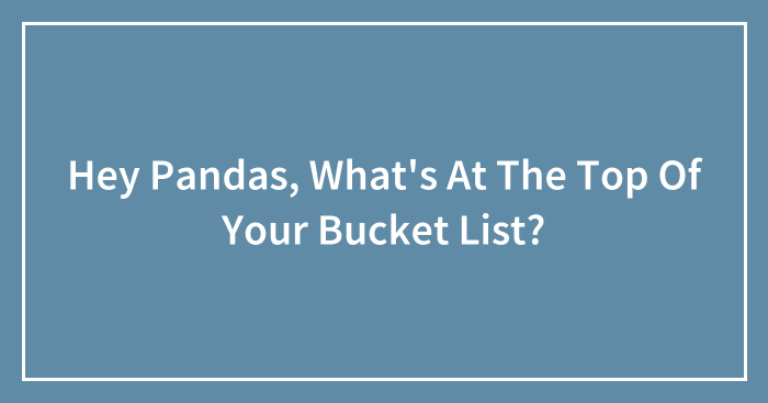 Hey Pandas, What’s At The Top Of Your Bucket List? (Closed)