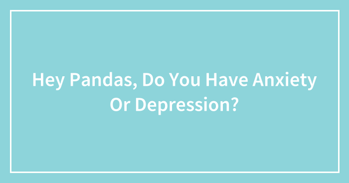 Hey Pandas, Do You Have Anxiety Or Depression? (Closed)