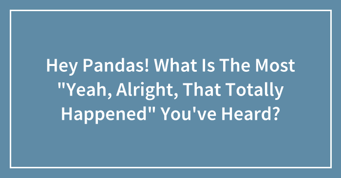 Hey Pandas! What Is The Most “Yeah, Alright, That Totally Happened” You’ve Heard? (Closed)
