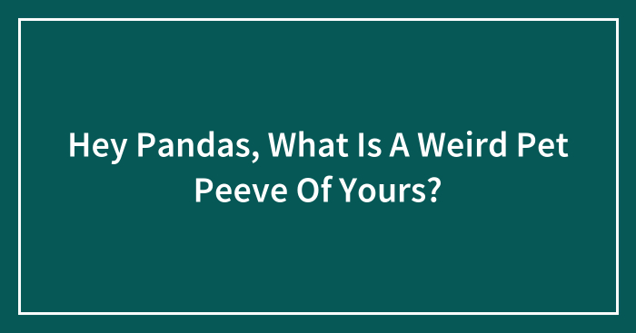 Hey Pandas, What Is A Weird Pet Peeve Of Yours? (Closed)