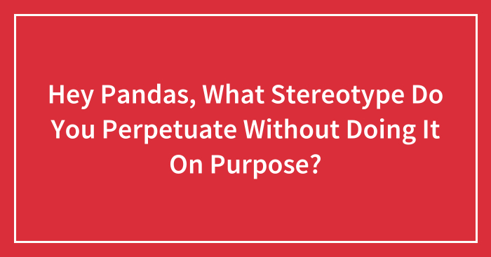 Hey Pandas, What Stereotype Do You Perpetuate Without Doing It On Purpose? (Closed)
