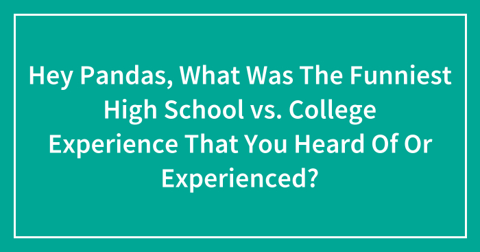 Hey Pandas, What Was The Funniest High School vs. College Experience That You Heard Of Or Experienced? (Closed)