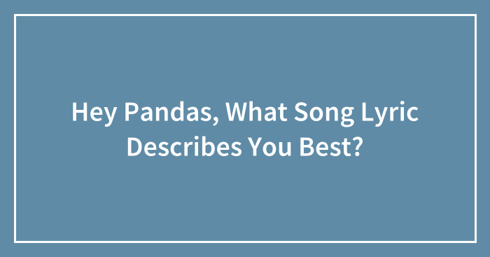Hey Pandas, What Song Lyric Describes You Best? (Closed)