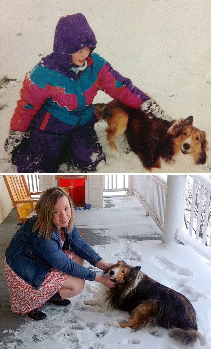 My Girlfriend And Her First Dog - 11 Years Apart