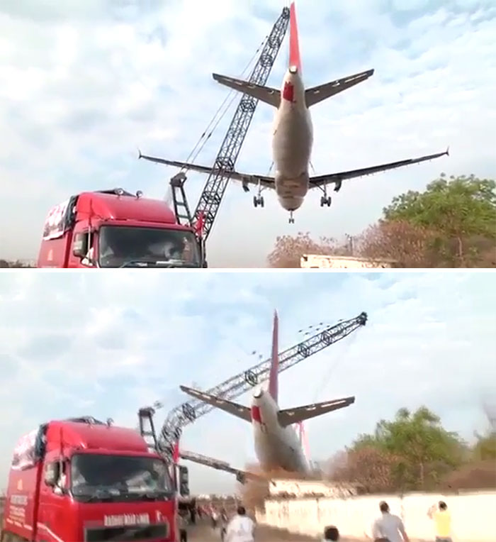 Lifting The Plane With A Crane