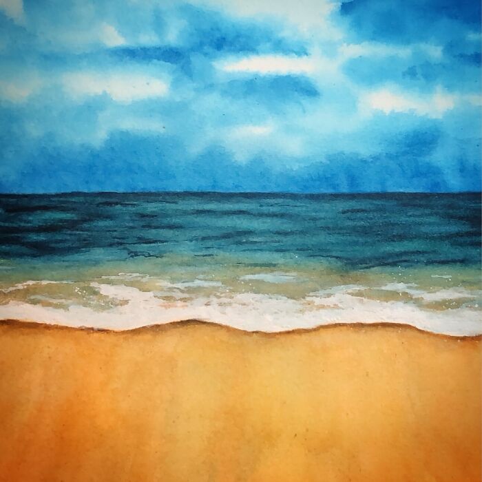 Stormy Beach - Holbein Watercolor