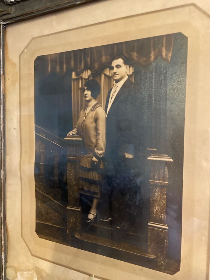 The Original Wedding Photo Of My Grandparents, In The Original Frame. January 30, 1927.