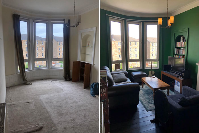 Before And After Of My Very Own Living Room