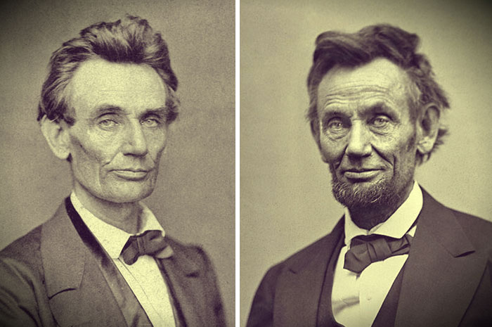 Abraham Lincoln antes y después de la guerra civil