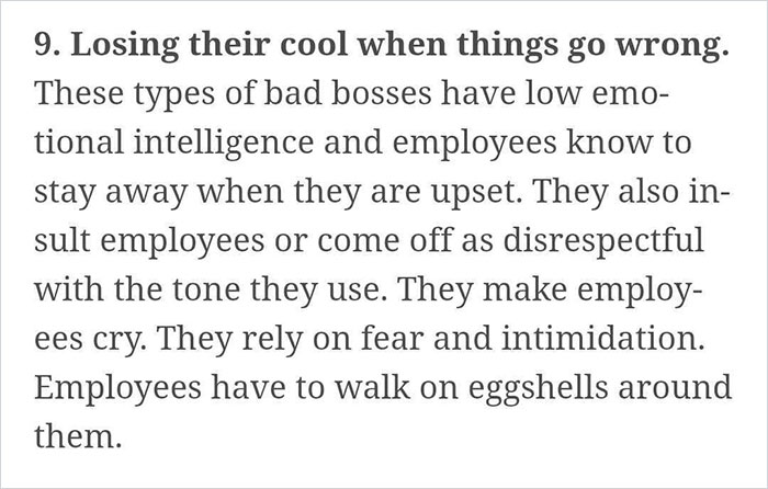 Person Explains How You Can Spot A Bad Boss Or Manager By Looking For These 10 Things