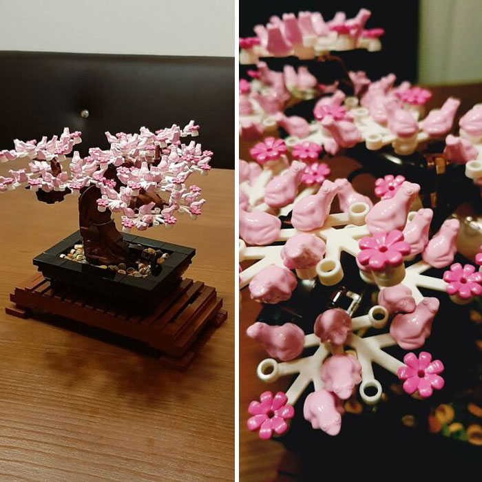 The Blossoms On My LEGO Bonsai Are Small Frogs