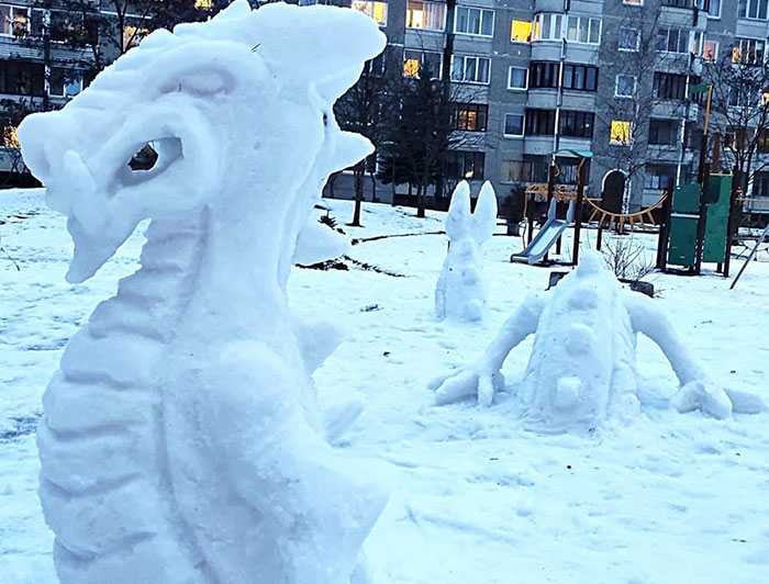 Regular People All Over Lithuania Went Out To Create Snow Sculptures (38 Pics)