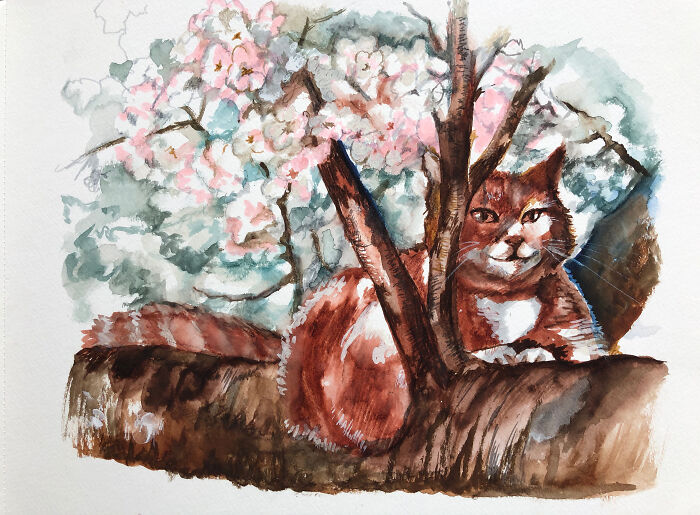 I Long For Spring With Alice In Wonderland Cat