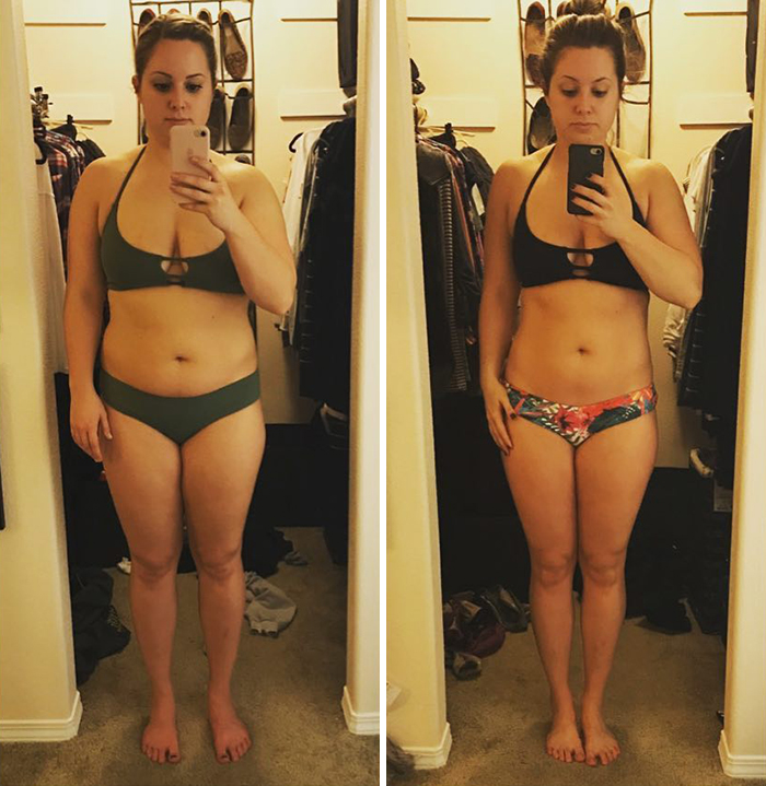 This Is Sarah Three Months After Starting Crossfit And She's The Same Weight In Both Pictures
