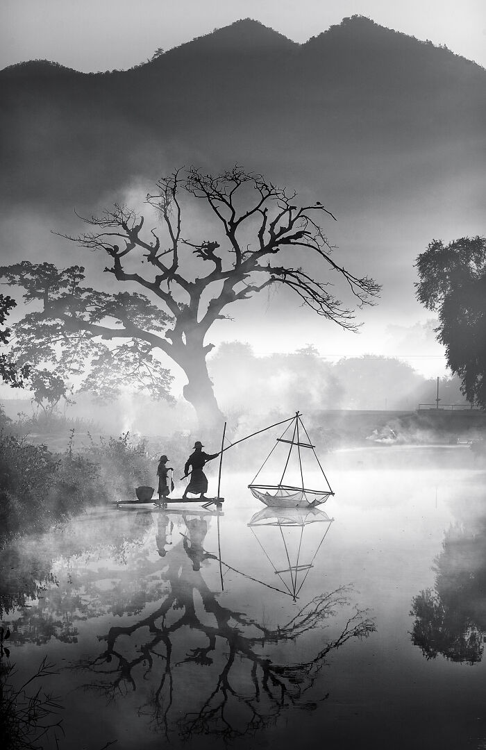 Myanmar Winner: 'Foggy Morning Fishing', By Min Min Zaw