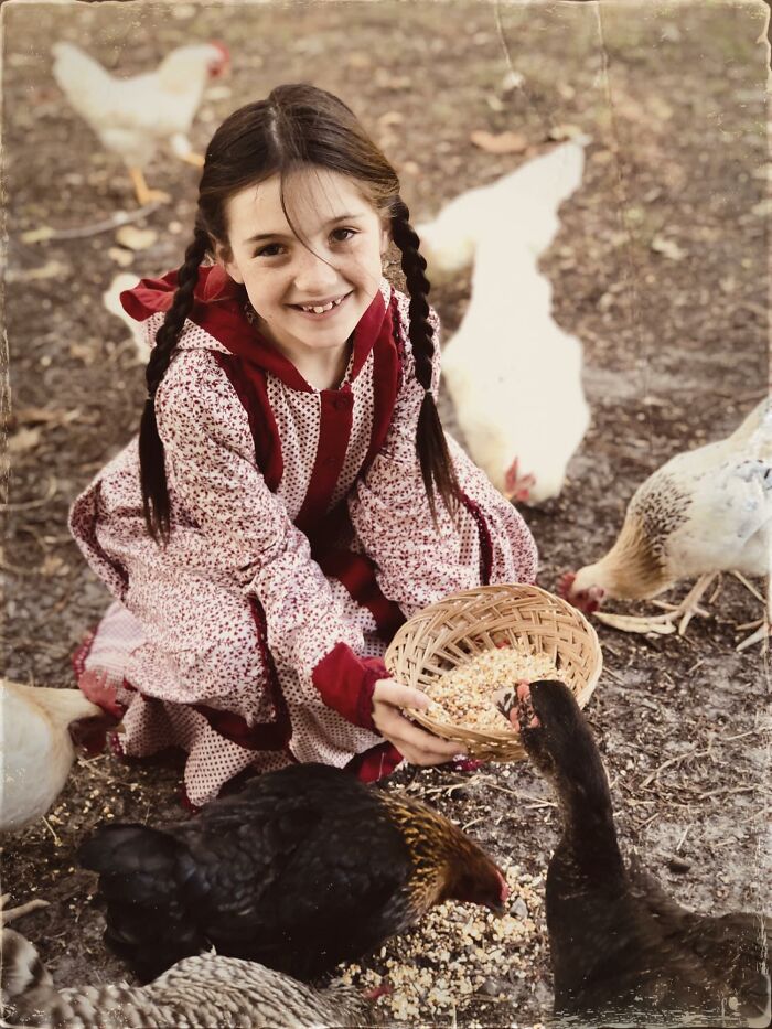 So I Have Seen All These Target Dress Post And Remembered I Had An Old Dress I Used To Wear All The Time As A Kid ... My Daughter Wanted To Wear It And Do A Chicken Photoshoot Too