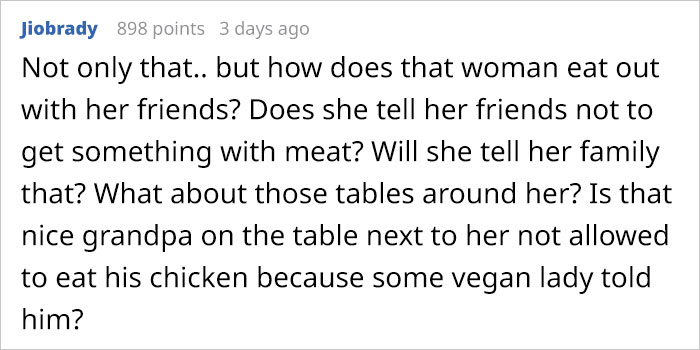 Person Starts A Debate Online After Their Vegan Coworker Asks Them To Eat Burger Outside