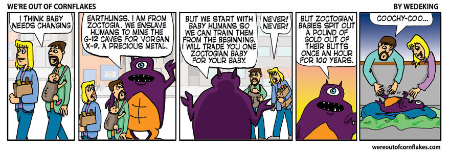 10 Hilarious "Alien" Comic Strips From "We're Out Of Cornflakes"