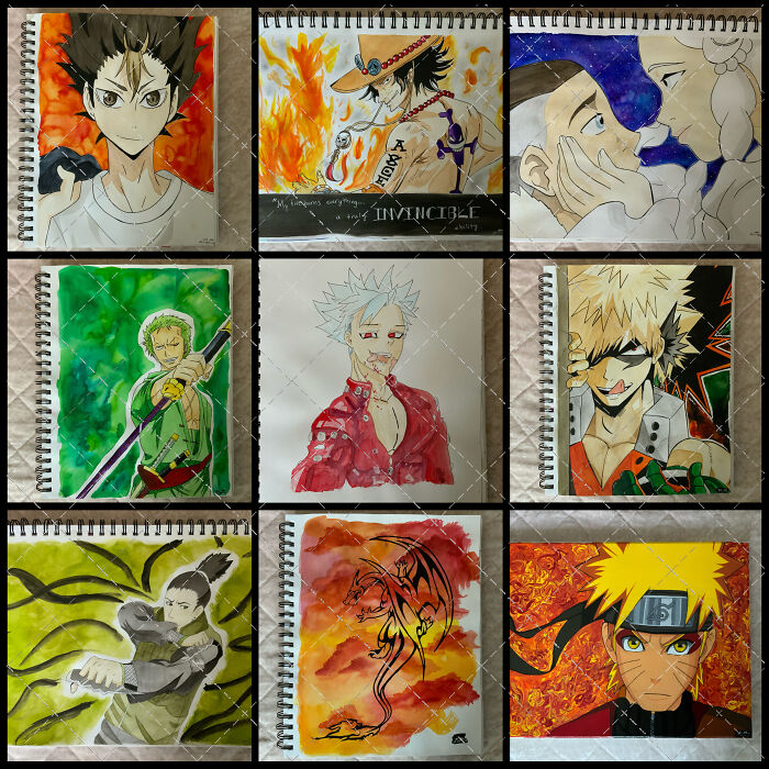 I Use Watercolor And Acrylics To Paint Anime Characters! Follow My New Account On Instagram!! @sumerki_art