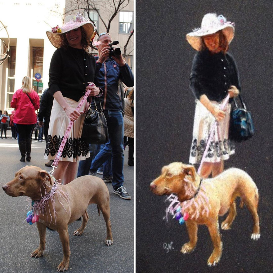 Beautiful Lady With Her Dog In NYC