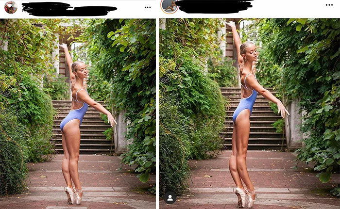 Página del fotógrafo vs. página de la modelo