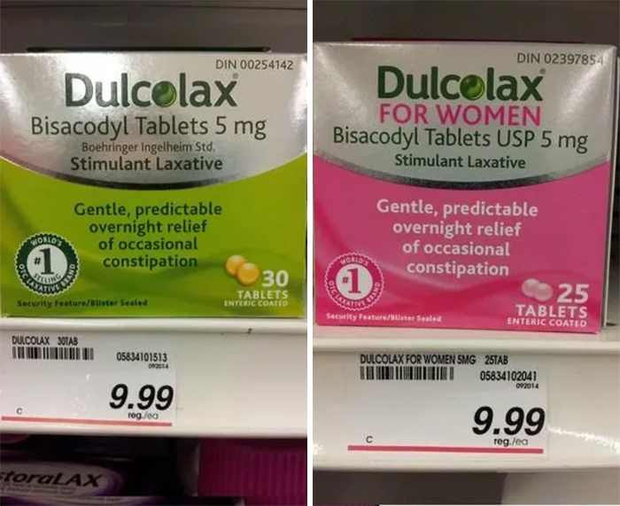 Same Price, Same Ingredients But You Get 5 Less In The "Woman's" Packet