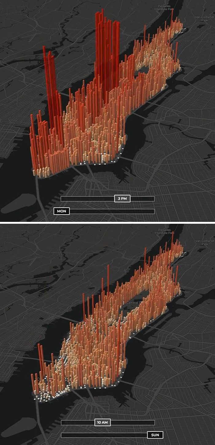The City Is Alive: The Population Of Manhattan, Hour-By-Hour