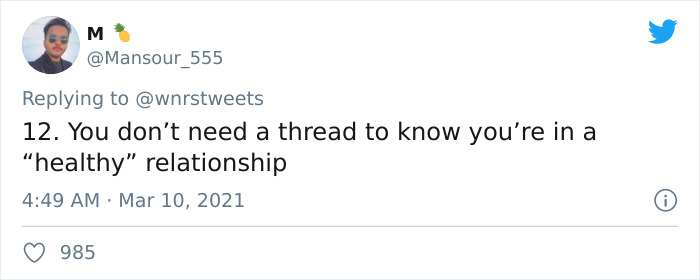 Here Are 11 Indications Of A Healthy Relationship According To This Viral Tweet