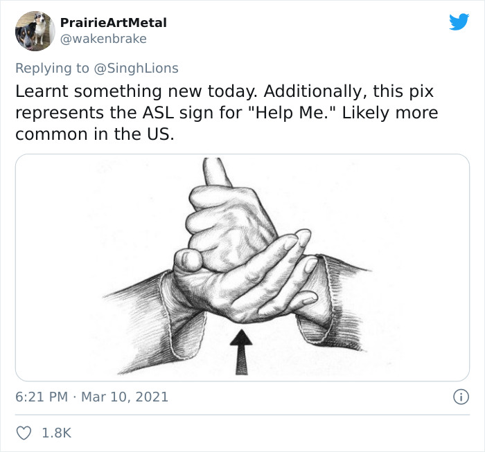 People Are Spreading Awareness About A Recently Created Hand Signal That Can Be Used To Indicate To Others You’re Under Threat