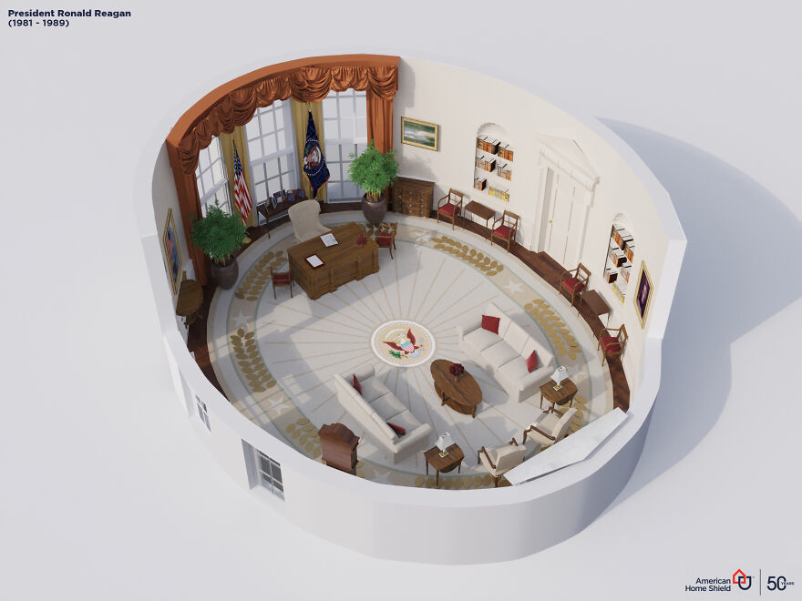 Digital Artists Recreated The Changes The Oval Office Went Through Over The Last 100 Years