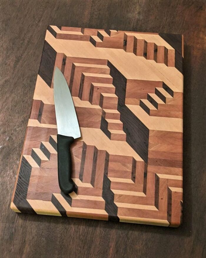 Finished My First Cutting Board! 14.5" By 20" By 1.6". Inspired By The Works Of Mc Escher