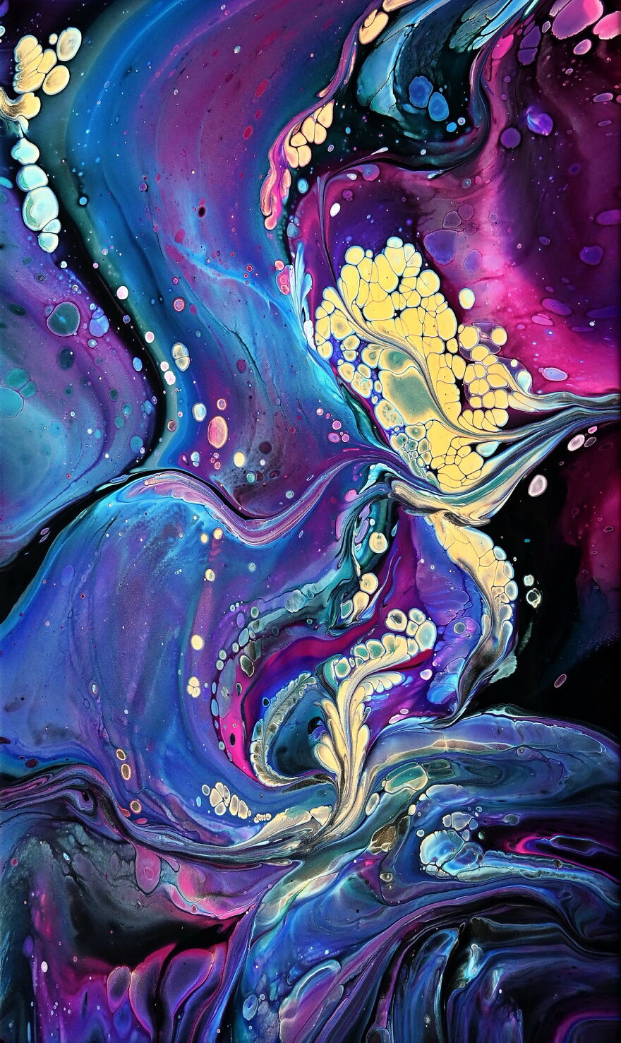 Floating Cells ~ Open Split Cup Pour ~ Birthday Acrylic Pour Painting Floating Cells ~ Open Split Cup Pour ~ Birthday Acrylic Pour Painting