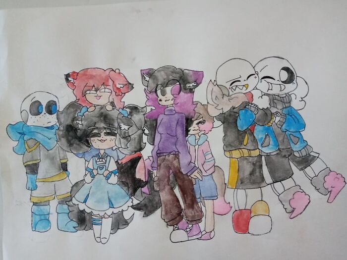 Some Of My Oc’s Hanging With Some Sans’s