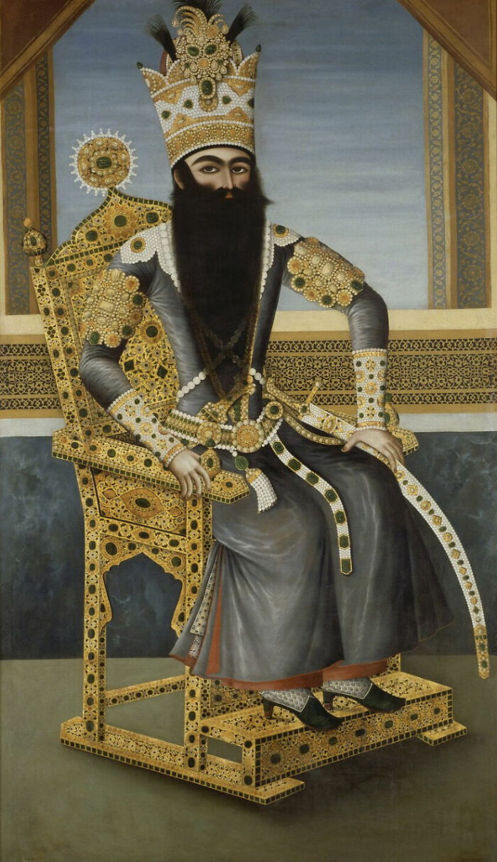 Portrait Of Fath Ali Shah By Mihr Ali Painter (1800 - 1806)