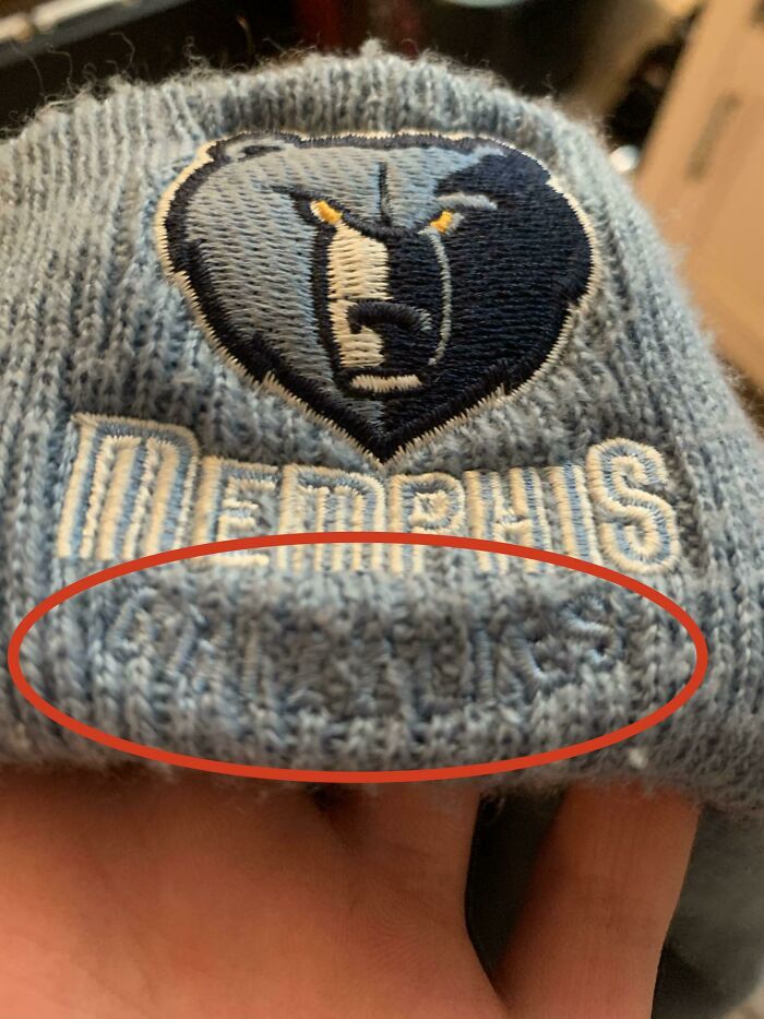 The Text Is The Same Color As The Rest Of The Hat, So You Can’t Read It. I’ve Had This Hat For A Year And Just Noticed This