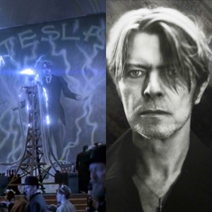 Nikola Tesla’s Portrait In The Prestige (2006) In The Royal Albert Hall Is Based Off A Photo Of David Bowie Taken By Annie Leibovitz