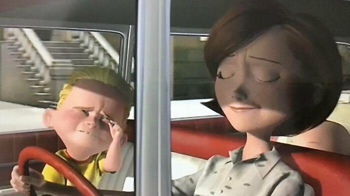 In The Incredibles (2004). Dash Is Sitting In The Front Seat. Reflecting The Lax Child Seating Laws Of The Period, 1962. It Wasn’t Until The 80’s That Child Seating Laws Were Enacted
