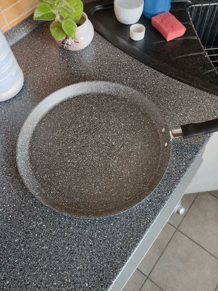 Our New Pan Matches Our Kitchen Desk
