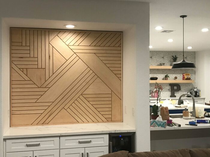 Geometric Art Piece I Created And Installed For A Friend.