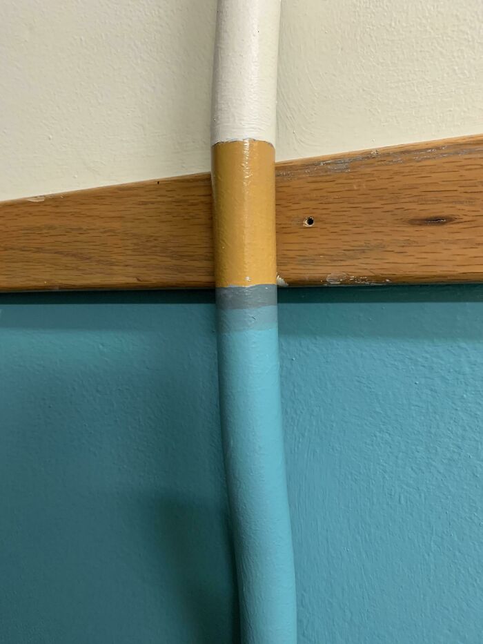 The Paint On This Pipe To Match The Shadows