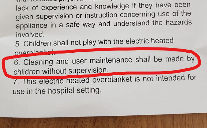 Wrote The Cleaning Instructions Boss