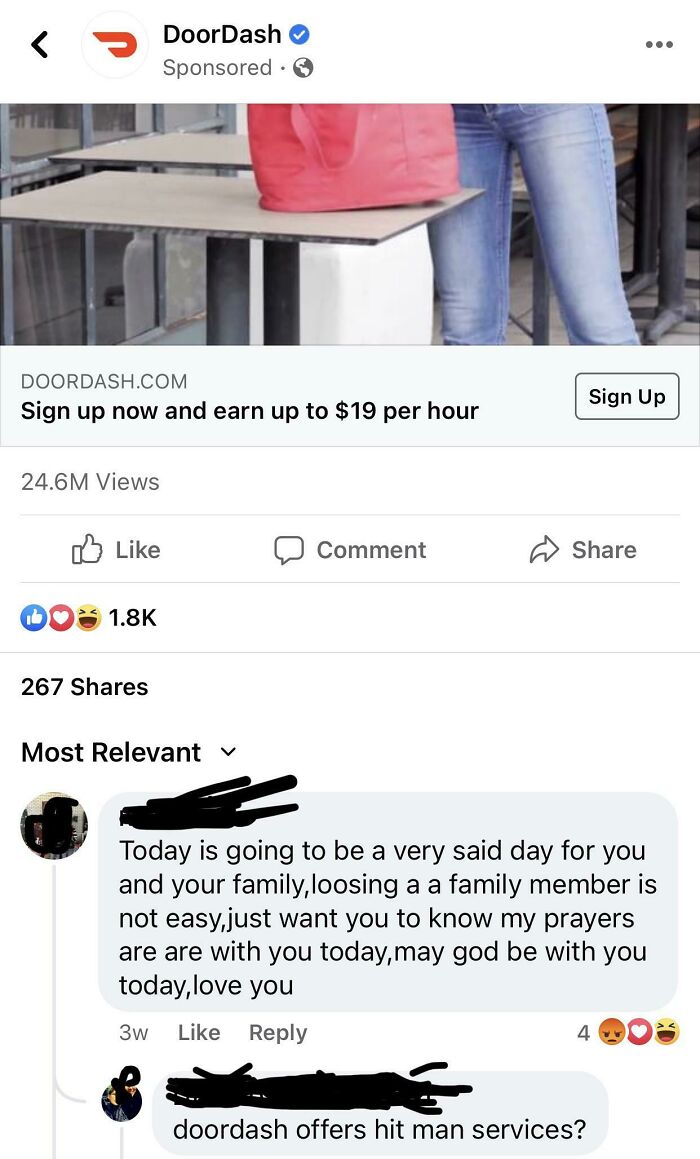 On An Ad For Doordash.