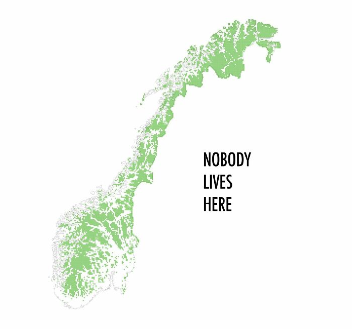 Nobody Lives Here - Norway: Green Blocks Of 25km2 Where Nobody Lives