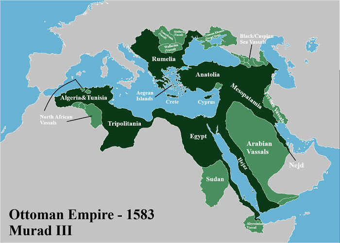 Ottoman Empire 1587 - Murad III (Labeled)