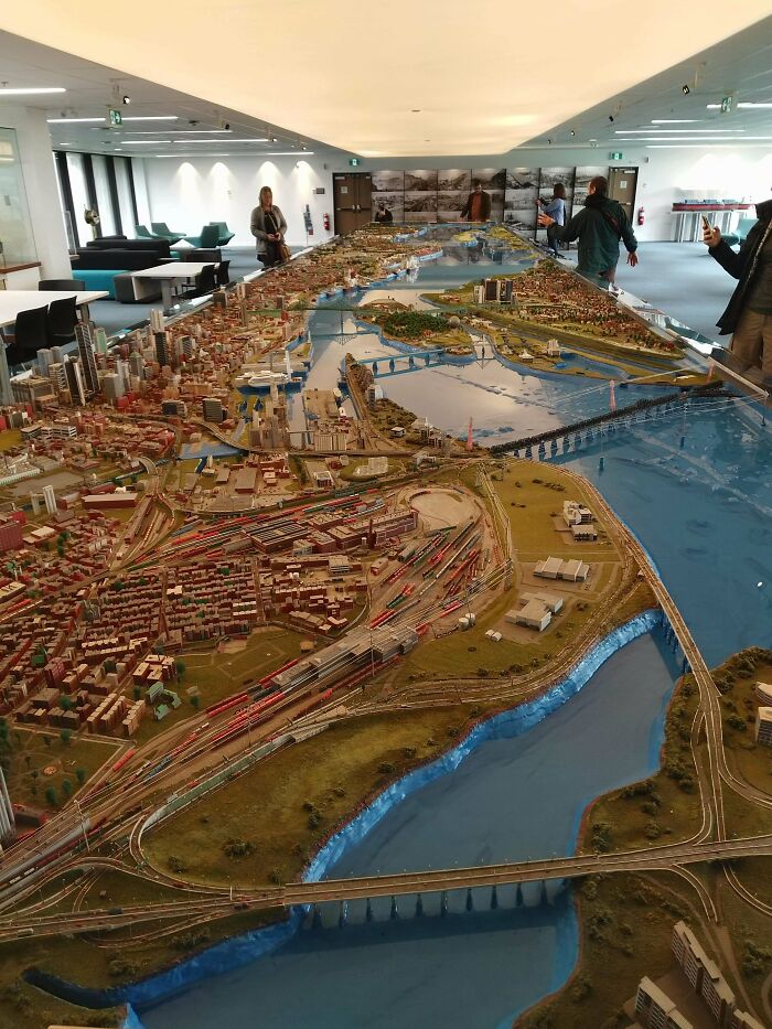 Huge Scale Model Of The Port Of Montreal At The Port Hq