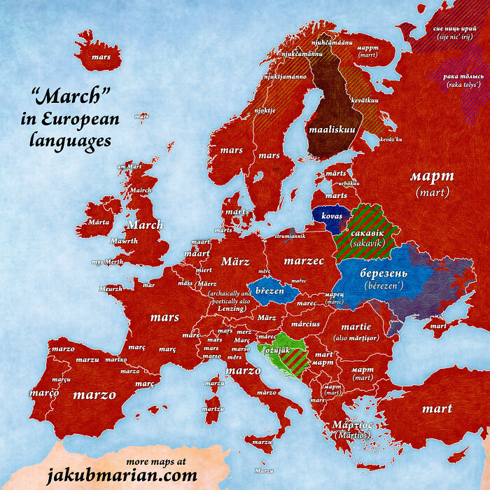 ‘March’ In European Languages